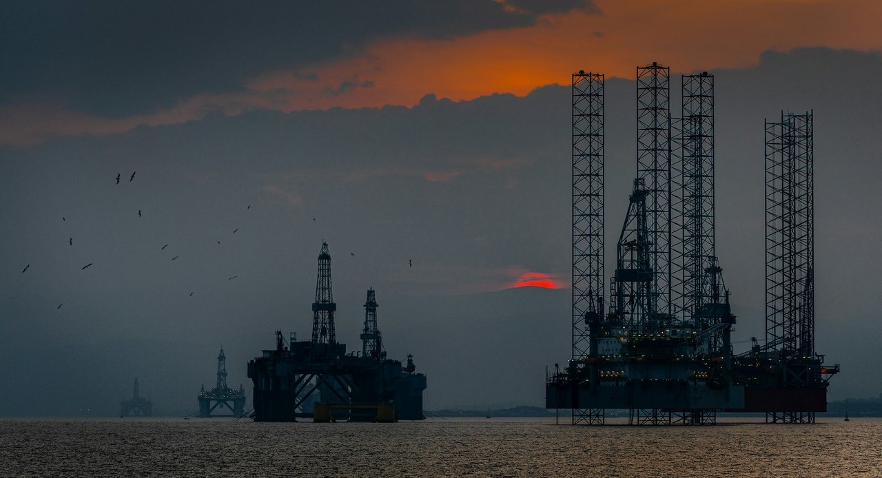 Offshore structures at sea near Cromarty, United Kingdom